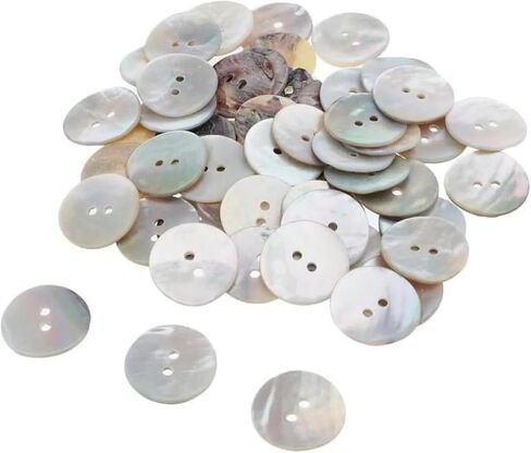 30Pcs Gray Pearl Shell Buttons for Sewing, Mother of Pearl Set, Shell Buttons for Clothes Blazer Suits Shirts Crafts DIY 15mm/18mm/20mm 3 Sizes 2 Holes, Sewing Notions and Supplies in Saudi Arabia