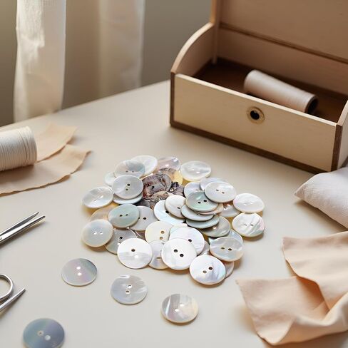 30Pcs Gray Pearl Shell Buttons for Sewing, Mother of Pearl Set, Shell Buttons for Clothes Blazer Suits Shirts Crafts DIY 15mm/18mm/20mm 3 Sizes 2 Holes, Sewing Notions and Supplies in Saudi Arabia