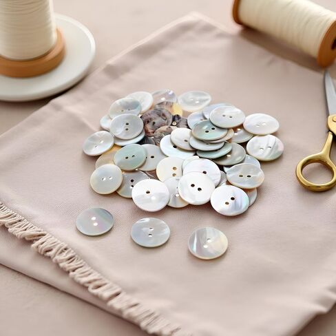 30Pcs Gray Pearl Shell Buttons for Sewing, Mother of Pearl Set, Shell Buttons for Clothes Blazer Suits Shirts Crafts DIY 15mm/18mm/20mm 3 Sizes 2 Holes, Sewing Notions and Supplies in Saudi Arabia