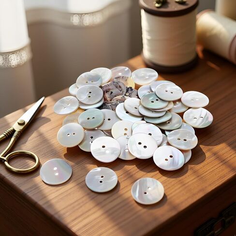 30Pcs Gray Pearl Shell Buttons for Sewing, Mother of Pearl Set, Shell Buttons for Clothes Blazer Suits Shirts Crafts DIY 15mm/18mm/20mm 3 Sizes 2 Holes, Sewing Notions and Supplies in Saudi Arabia