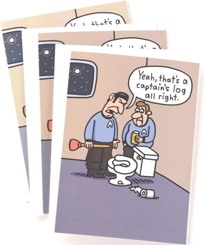 Men's Funny Adult Birthday Greeting Card (5" x 7") by Smart Alex 3 Pack + 3 Envelopes (Star Trek Captain's Log) in Kuwait