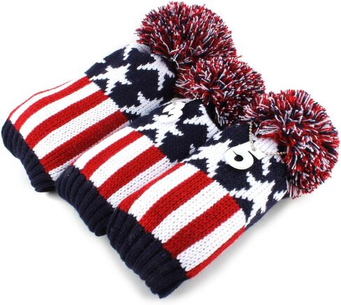 BIG TEETH Knitted Golf Club Head Covers Set of 3 Driver 460cc Fairway Hybrid UT Covers Pom Pom with Number Tag in Kuwait