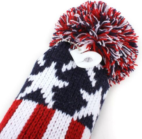 BIG TEETH Knitted Golf Club Head Covers Set of 3 Driver 460cc Fairway Hybrid UT Covers Pom Pom with Number Tag in Kuwait