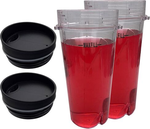 Replacement 16oz Cup with 3 tabs and lid Compatible with 600W NINJA BL100 30/BL102 30/BL101 30 or Ninja Kitchen System Pulse Blender : BL200 30/ BL201 30/BL201C 30 (3 tabs 16oz cup with spout lid) in Saudi Arabia