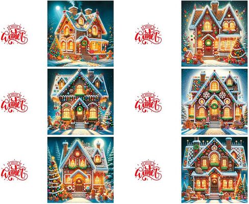 ygbaby 6 عبوات DIY 5D Diamond Painting بطاقات عيد الميلاد للبالغين للكبار الكريستال Tree Tree Diamond Art Cards Merry Christmas Gifts Gem Art Art لعائلة عيد الميلاد والأصدقاء in Saudi Arabia