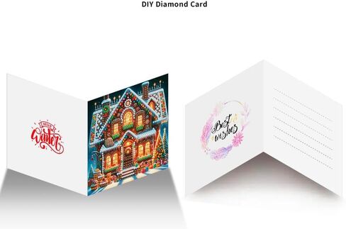 ygbaby 6 عبوات DIY 5D Diamond Painting بطاقات عيد الميلاد للبالغين للكبار الكريستال Tree Tree Diamond Art Cards Merry Christmas Gifts Gem Art Art لعائلة عيد الميلاد والأصدقاء in Saudi Arabia