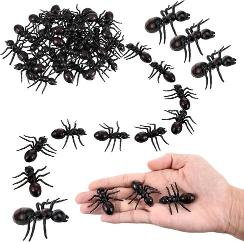 30 PCS النمل البلاستيكي ، النمل المزيف الأسود لزخارف الحفلات ، ألعاب هالوين مزحة ، النكات العملية ، زينة الكيك in Saudi Arabia