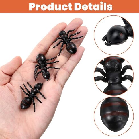 30 PCS النمل البلاستيكي ، النمل المزيف الأسود لزخارف الحفلات ، ألعاب هالوين مزحة ، النكات العملية ، زينة الكيك in Saudi Arabia