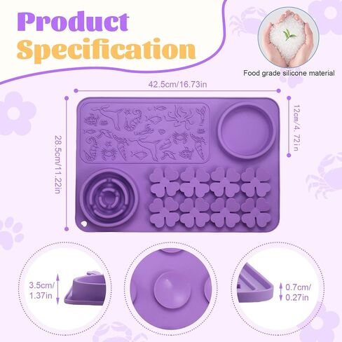 Silicone Lick Mat for Dogs & Cats – Slow Feeder Dog Bowl, Non-Slip Licking Mat for Large & Small Breeds, Puzzle Feeder & Snuffle Mat for Fast Eaters, Interactive Pet Food Mat in Kuwait