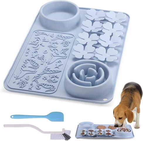 Silicone Lick Mat for Dogs & Cats – Slow Feeder Dog Bowl, Non-Slip Licking Mat for Large & Small Breeds, Puzzle Feeder & Snuffle Mat for Fast Eaters, Interactive Pet Food Mat in Kuwait