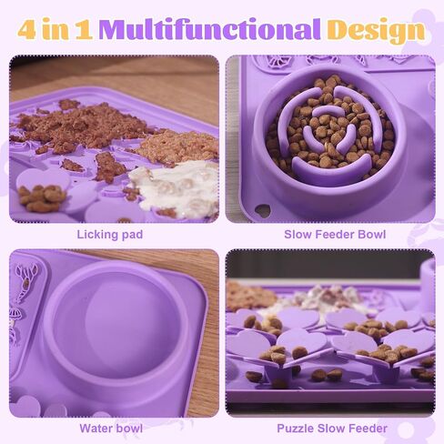 Silicone Lick Mat for Dogs & Cats – Slow Feeder Dog Bowl, Non-Slip Licking Mat for Large & Small Breeds, Puzzle Feeder & Snuffle Mat for Fast Eaters, Interactive Pet Food Mat in Kuwait