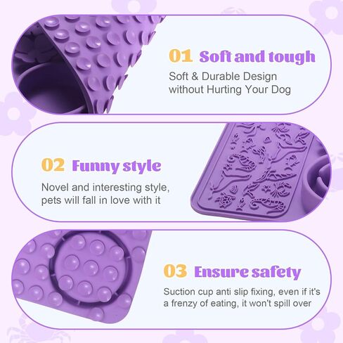 Silicone Lick Mat for Dogs & Cats – Slow Feeder Dog Bowl, Non-Slip Licking Mat for Large & Small Breeds, Puzzle Feeder & Snuffle Mat for Fast Eaters, Interactive Pet Food Mat in Kuwait