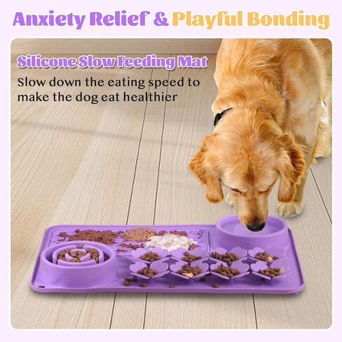 Silicone Lick Mat for Dogs & Cats – Slow Feeder Dog Bowl, Non-Slip Licking Mat for Large & Small Breeds, Puzzle Feeder & Snuffle Mat for Fast Eaters, Interactive Pet Food Mat in Kuwait
