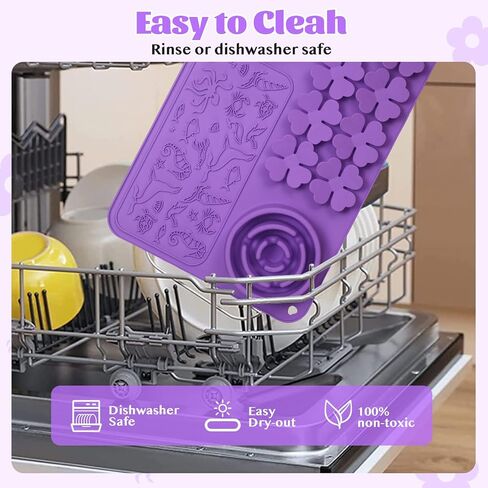 Silicone Lick Mat for Dogs & Cats – Slow Feeder Dog Bowl, Non-Slip Licking Mat for Large & Small Breeds, Puzzle Feeder & Snuffle Mat for Fast Eaters, Interactive Pet Food Mat in Kuwait