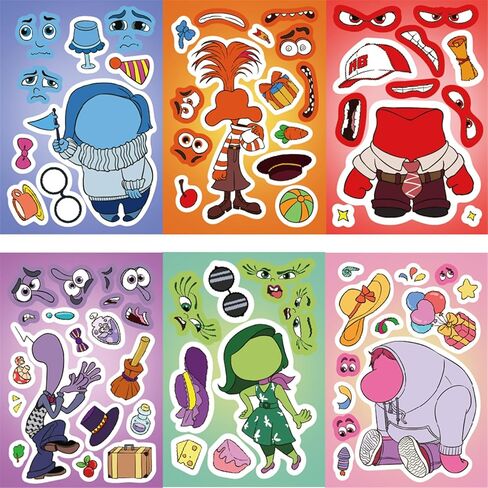 24 Sheets Cute Disney Stickers for Kids Make Your Own Cartoon Moana Sticker Make a Face Stickers for Teens Girls Boys, Classroom Rewards Movies Themed Art Craft Party Supplies (Moana) in Kuwait