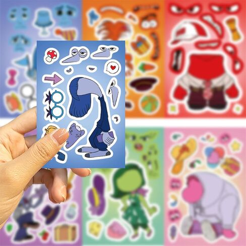 24 Sheets Cute Disney Stickers for Kids Make Your Own Cartoon Moana Sticker Make a Face Stickers for Teens Girls Boys, Classroom Rewards Movies Themed Art Craft Party Supplies (Moana) in Kuwait