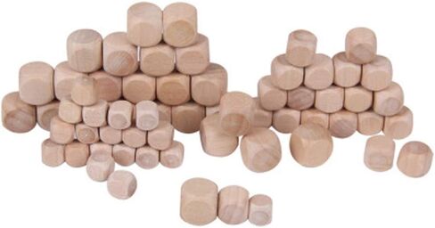 10 Pcs Wooden Dice, 6 Sided Blank Dice Round Corner Cube DIY Graffiti Crafts Board Game Party Supplies, Standard Game, Decorations (1.8cm) in Saudi Arabia