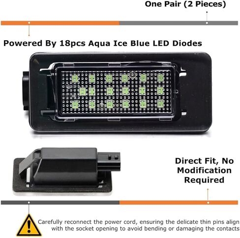 iJDMTOY OEM-Fit 3W Full LED License Plate Light Kit Compatible With 2019/2020-up Nissan Altima Sentra Versa Rogue, Powered by 18-SMD Xenon White LED in Kuwait