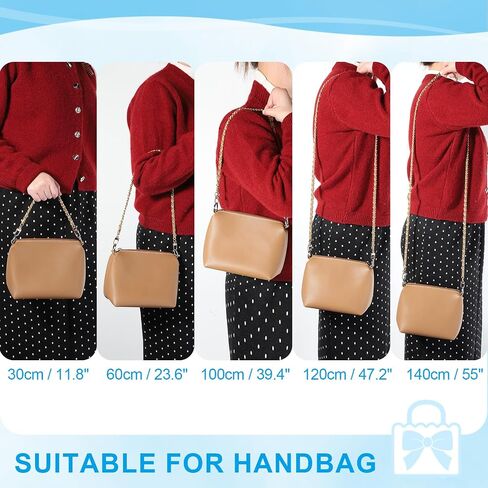 أحزمة مقبض Patikil Leather Leather ، 2 حزمة 12 بوصة أحزمة سلسلة محفظة استبدال أحزمة مسطحة DIY مع مشبك معدني لحقيبة الكتف Crossbody ، بني in Saudi Arabia