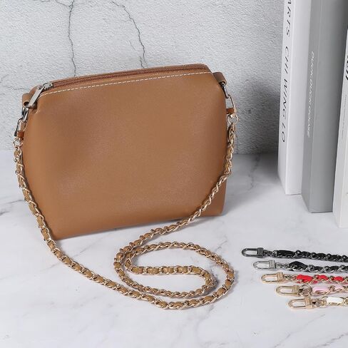 أحزمة مقبض Patikil Leather Leather ، 2 حزمة 12 بوصة أحزمة سلسلة محفظة استبدال أحزمة مسطحة DIY مع مشبك معدني لحقيبة الكتف Crossbody ، بني in Saudi Arabia