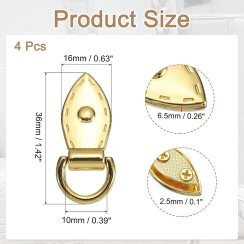PATIKIL Bag Side Clip Buckle, Metal Purse Suspension Clasp Suspending Leaf Shape Handbag D Ring Buckle Chain Link Connector in Saudi Arabia