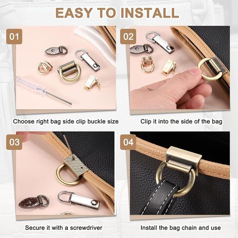 PATIKIL Bag Side Clip Buckle, Metal Purse Suspension Clasp Suspending Leaf Shape Handbag D Ring Buckle Chain Link Connector in Saudi Arabia