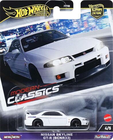 Hot Wheels Premium Care Cult Carnible Toy Car ، 1:64 Scale Die-Cast Nissan Skyline R-33 ، مركبة الكلاسيكيات الحديثة مع إطارات REAL Riders in Saudi Arabia