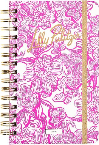 Lilly Pulitzer Medium Monthly Planner January 2026 - December 2026, Monthly Agenda & Calendar, Stickers, Pockets, & Spiral Binding (Unforgettable Pink) in Saudi Arabia