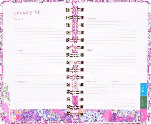 Lilly Pulitzer Medium Monthly Planner January 2026 - December 2026, Monthly Agenda & Calendar, Stickers, Pockets, & Spiral Binding (Unforgettable Pink) in Saudi Arabia