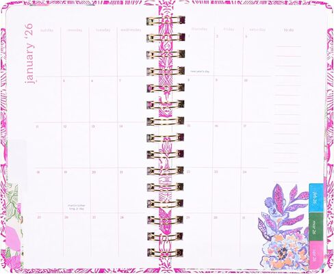 Lilly Pulitzer Medium Monthly Planner January 2026 - December 2026, Monthly Agenda & Calendar, Stickers, Pockets, & Spiral Binding (Unforgettable Pink) in Saudi Arabia