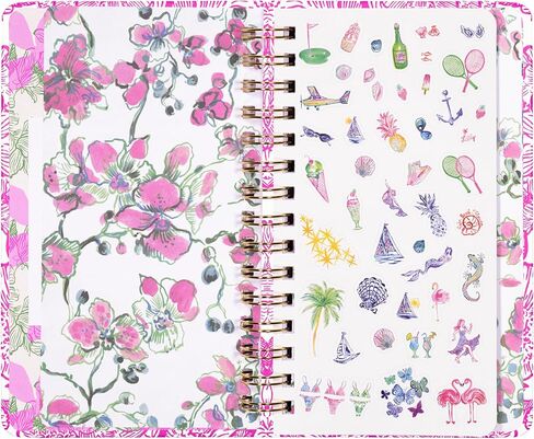 Lilly Pulitzer Medium Monthly Planner January 2026 - December 2026, Monthly Agenda & Calendar, Stickers, Pockets, & Spiral Binding (Unforgettable Pink) in Saudi Arabia