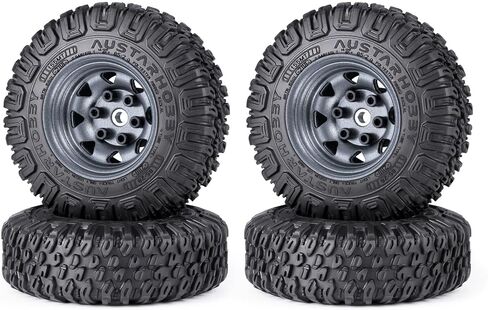 Aluminium Wheel Rims & Rubber Tires Set 1.55" Upgrades for 1/18 Axial UTB18 Capra Unlimited Trail RC Buggy Truck Car in Saudi Arabia