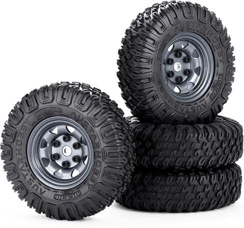 Aluminium Wheel Rims & Rubber Tires Set 1.55" Upgrades for 1/18 Axial UTB18 Capra Unlimited Trail RC Buggy Truck Car in Saudi Arabia