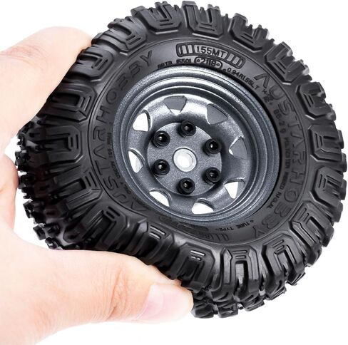 Aluminium Wheel Rims & Rubber Tires Set 1.55" Upgrades for 1/18 Axial UTB18 Capra Unlimited Trail RC Buggy Truck Car in Saudi Arabia