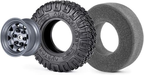 Aluminium Wheel Rims & Rubber Tires Set 1.55" Upgrades for 1/18 Axial UTB18 Capra Unlimited Trail RC Buggy Truck Car in Saudi Arabia