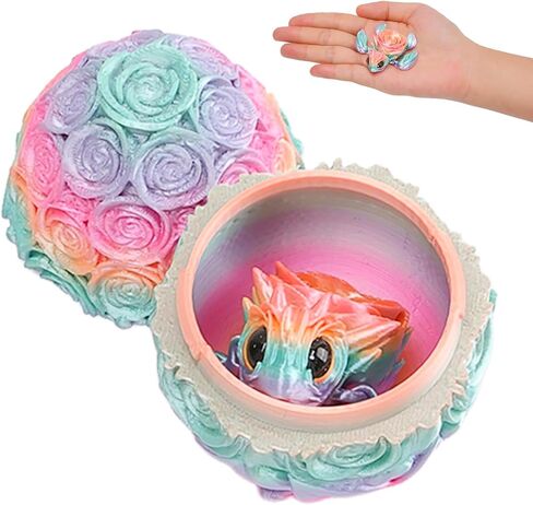 سلحفاة صغيرة ثلاثية الأبعاد ، غموض ثلاثية الأبعاد ، بيض الوردة المطبوعة مع سلحفاة مفصلية في الداخل ، والبالغين أطفال يملأون عيد ميلاد عيد ميلاد ، ألوان متعددة لديكور المكتب المنزلي (بدلة ملونة) in Kuwait