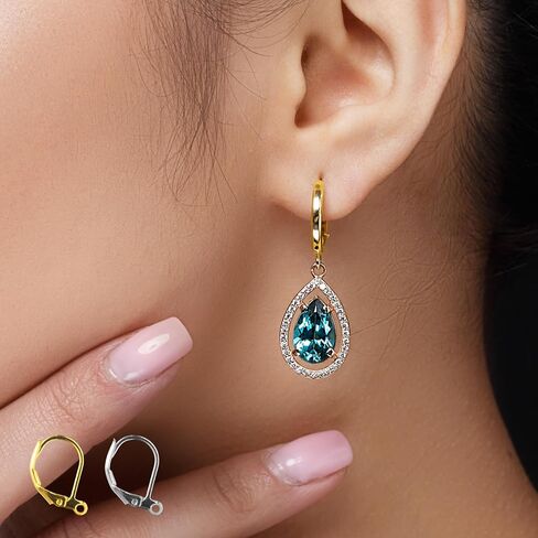 60 PCS Hypoallergenic arring Hooks ، Leverback Earwire French Hook مع حلقة مفتوحة لتصميمات القرط نتائج المجوهرات (ذهبية وفضية) in Saudi Arabia