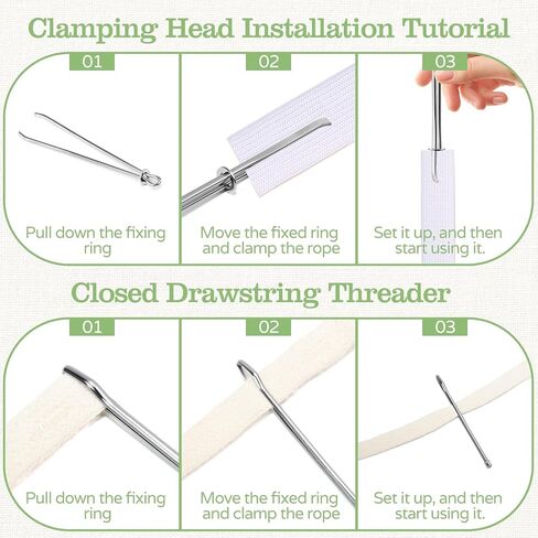 12 Pcs Metal Drawstring Threader Tool with Clip - Bodkin Sewing Tool for Elastic, Rope and Hoodie String in Kuwait