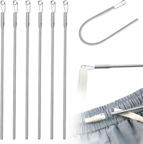 12 Pcs Metal Drawstring Threader Tool with Clip - Bodkin Sewing Tool for Elastic, Rope and Hoodie String in Kuwait