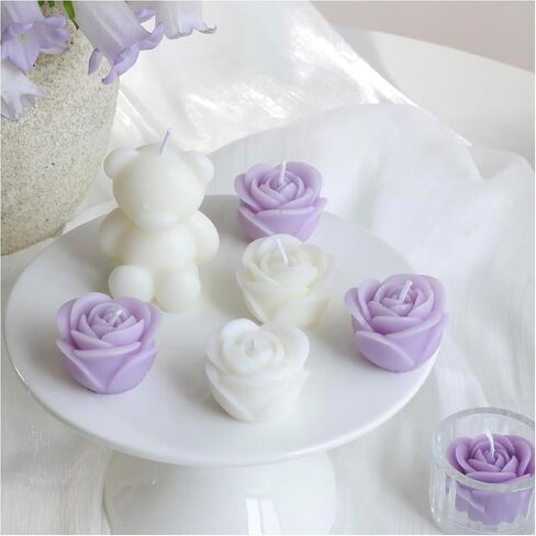 6pc Baby Shower Candle Favors for Guest DIY Floating Candles Party Favors Bulk Scented Tealight Candles Gender Reveal Gifts Return Gifts (Flower-Pink) in Saudi Arabia