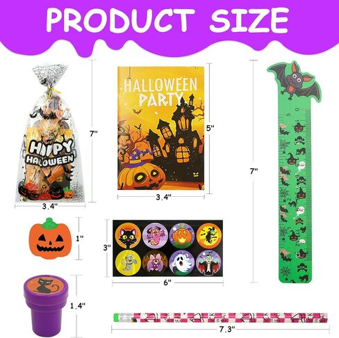 168 PCS Halloween Party Forms Bulk ، 24 Pack Pack Hightery Gift For Kids Trick أو Treat for Party Classroom School Supplies Rewards Halloween Goodie Bag Stuffs in Saudi Arabia
