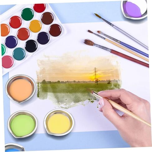 صينية ألوان مائية من الفولاذ المقاوم للصدأ 18 مساءً للطلاب والفنانين لوحة الطلاء متعددة الوظائف. in Kuwait