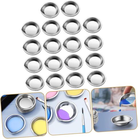 صينية ألوان مائية من الفولاذ المقاوم للصدأ 18 مساءً للطلاب والفنانين لوحة الطلاء متعددة الوظائف. in Kuwait