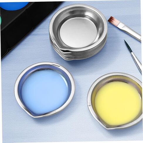صينية ألوان مائية من الفولاذ المقاوم للصدأ 18 مساءً للطلاب والفنانين لوحة الطلاء متعددة الوظائف. in Kuwait