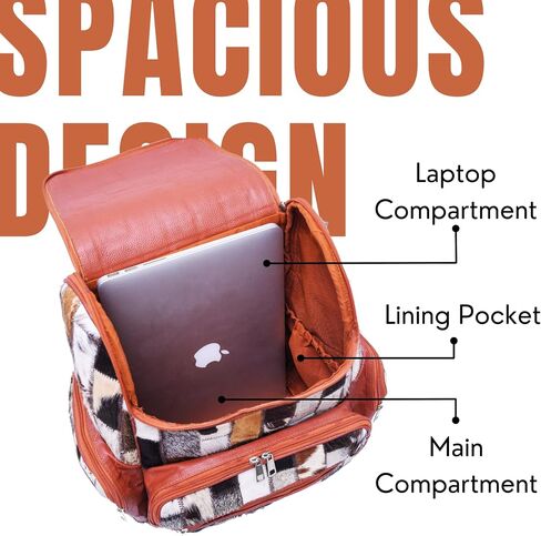 CHAYELL Leather Cowhide Diaper Bag Backpack - Patchwork Handcrafted Hair-On Full Grain Western Diaper Bag, Luxe Travel & Work - Laptop Sleeve, Timeless Design for Style-Driven Journeys Cow Diaper Bag in Saudi Arabia