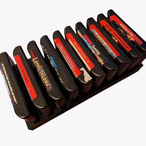 10 Game Cartridge Holder for Sega Genesis and Mega Drive - Game Organizer Tray stand, Reduce Clutter, Organize, Dust Protector, Works with Sega Genesis cartridge games in Saudi Arabia