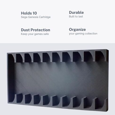 10 Game Cartridge Holder for Sega Genesis and Mega Drive - Game Organizer Tray stand, Reduce Clutter, Organize, Dust Protector, Works with Sega Genesis cartridge games in Saudi Arabia