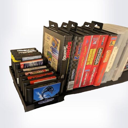 10 Game Cartridge Holder for Sega Genesis and Mega Drive - Game Organizer Tray stand, Reduce Clutter, Organize, Dust Protector, Works with Sega Genesis cartridge games in Saudi Arabia