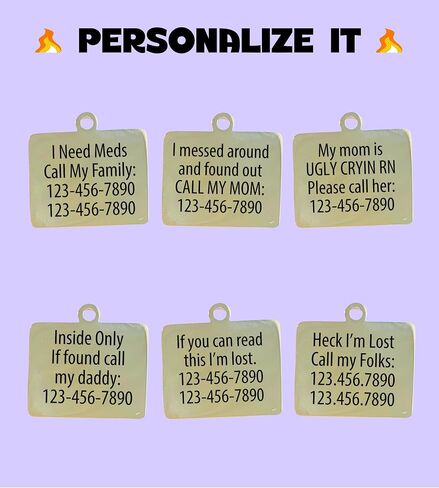 Personalized Dog & Cat ID Tags - Choose from 25+ Tag Designs - Free 5 Lines Custom Engraved - Unique, Cute, Funny, Sassy Pet Tag (Hello My Name is Badge - Teal, Small (1 inch)) in Saudi Arabia