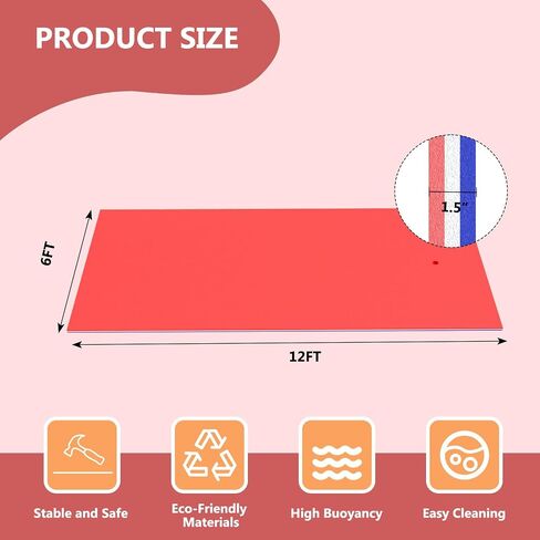 Floating Mat for Lake, 9/12/18 FT Floating Water Mat with Tear-Resistant XPE Foam in Kuwait